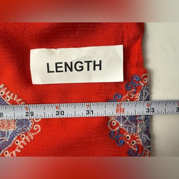 Miss Me Orange Sleeveless Shirt Dress Pockets Embroidered Women's Size M BOHO - Picture 12 of 12